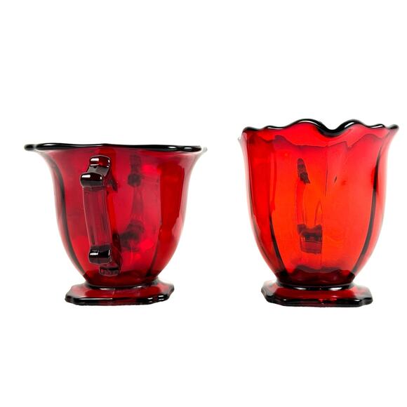 Imperial Hazen 760 Ruby Red 1930's Open Sugar and Creamer Set-Mint Condition - Picture 6 of 9